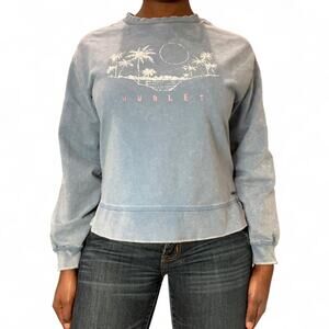 Hurley Light Blue Pullover Sweatshirt, X-Small